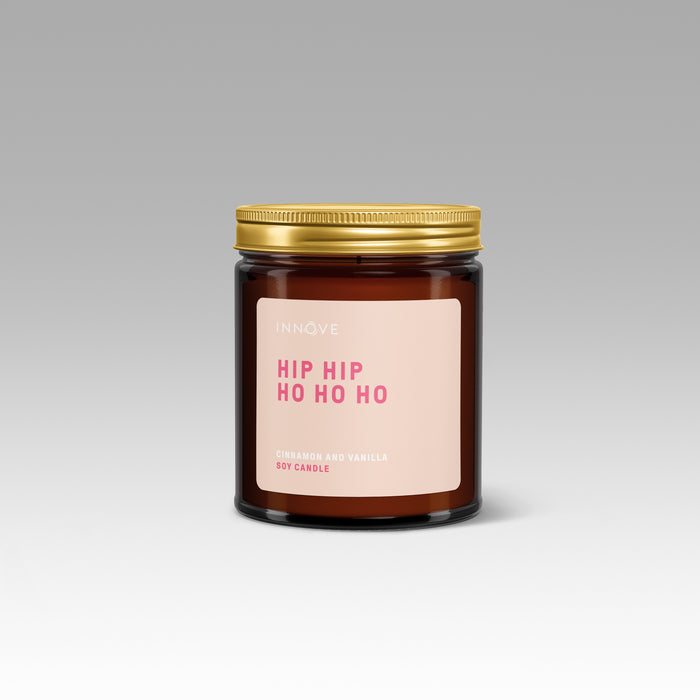 Hip Hip Ho Ho Ho Candle - Cinnamon and Vanilla Fragrance