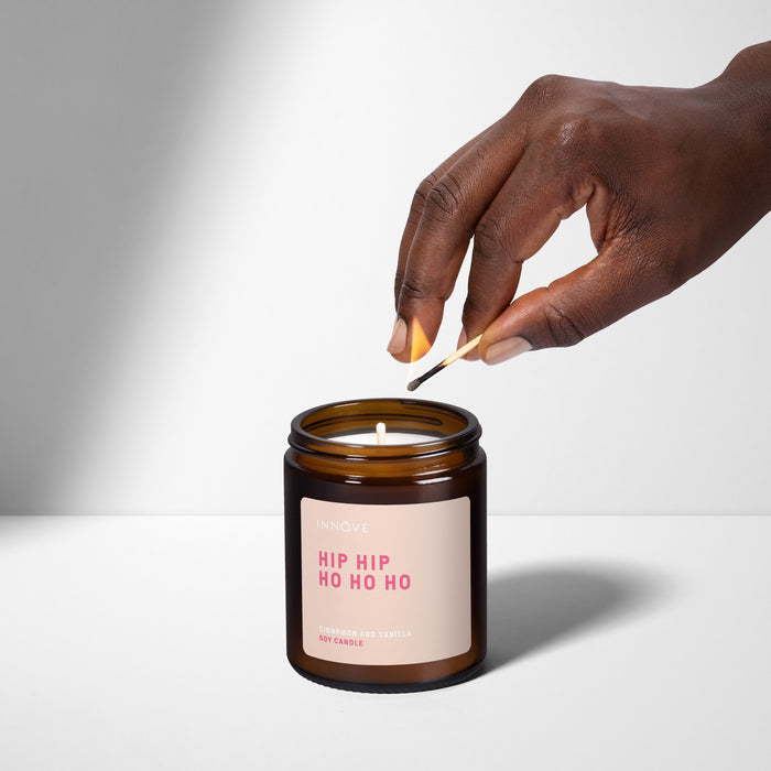 Hip Hip Ho Ho Ho Candle - Cinnamon and Vanilla Fragrance