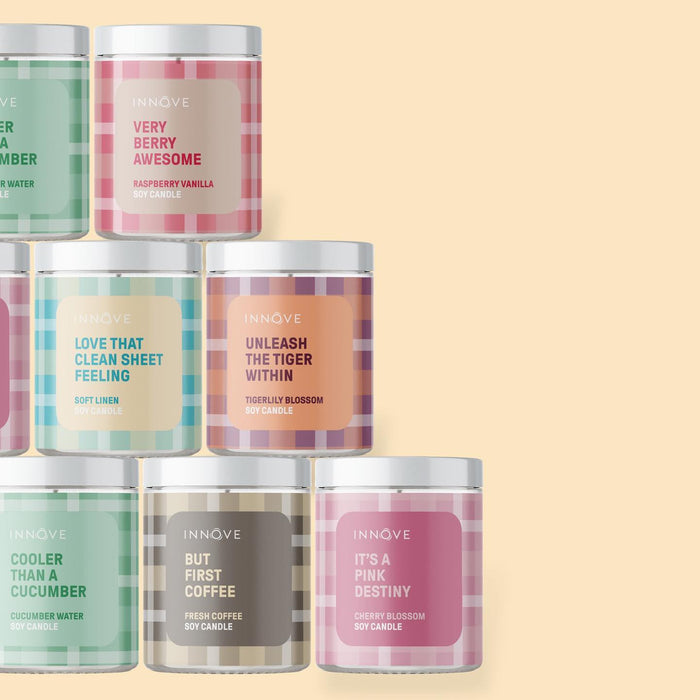 Raspberry Vanilla Soy Candle | Very Berry Awesome - Tartan Soy Candles - Innove - INNOVE
