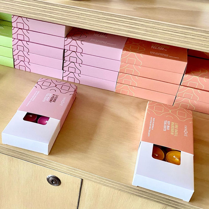 Lime Basil Mandarin Soy Tealight Candles - Soy Wax Tealights - Innove - INNOVE