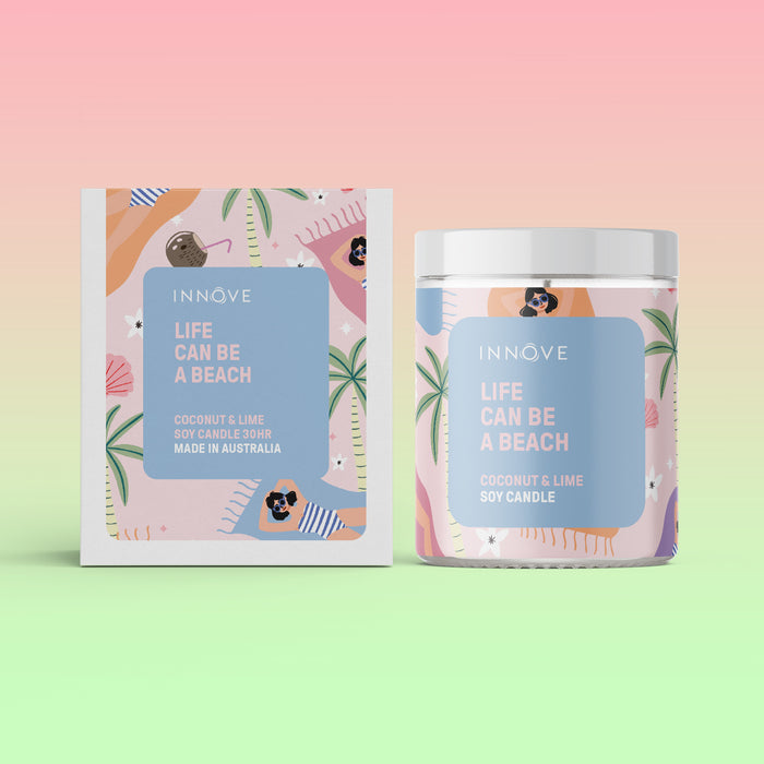 Coconut and Lime Soy Candle | Life Can Be A Beach - Beach Soy Candles - Innove - INNOVE