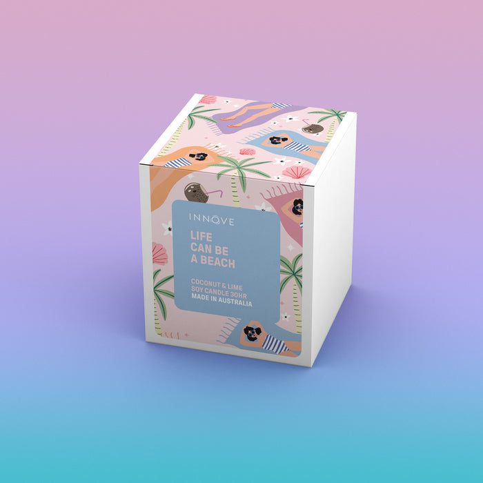 Coconut and Lime Soy Candle | Life Can Be A Beach - Beach Soy Candles - Innove - INNOVE