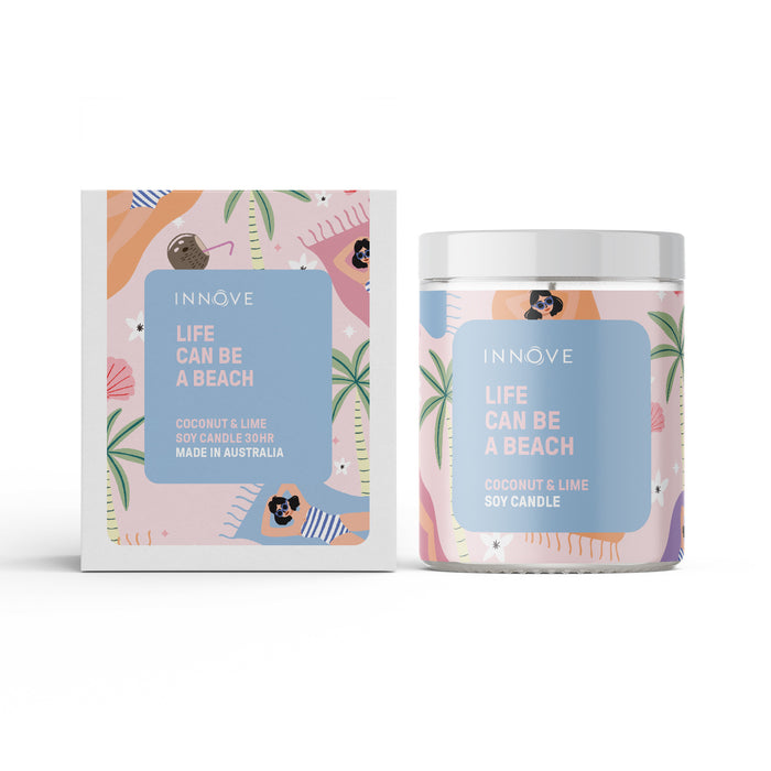 Coconut and Lime Soy Candle | Life Can Be A Beach - Beach Soy Candles - Innove - INNOVE