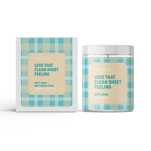 Soft Linen Soy Candle | Love That Clean Sheet Feeling - Tartan Soy Candles - Innove - INNOVE