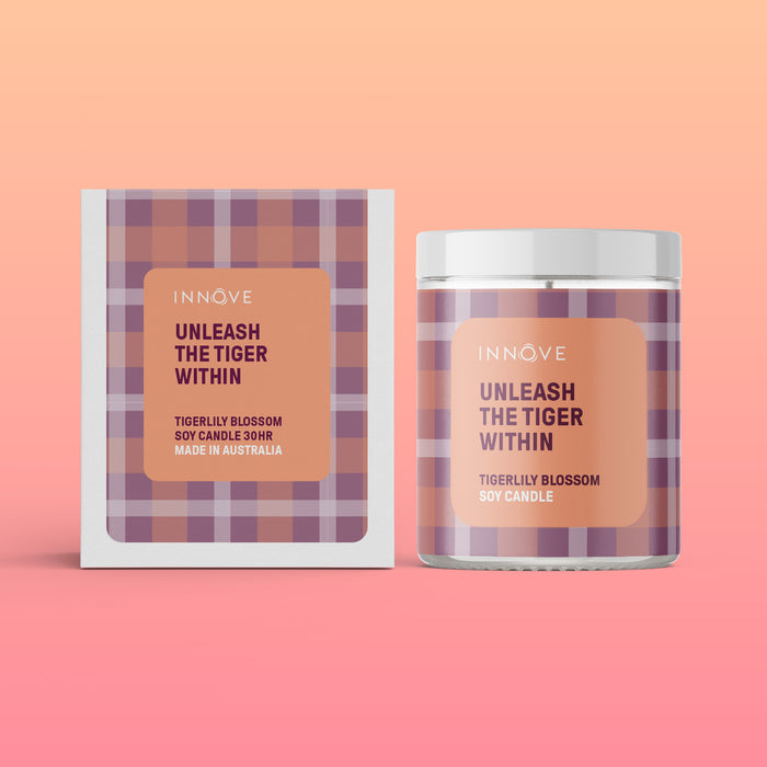 Tigerlily Blossom Soy Candle | Unleash The Tiger Within - Tartan Soy Candles - Innove - INNOVE