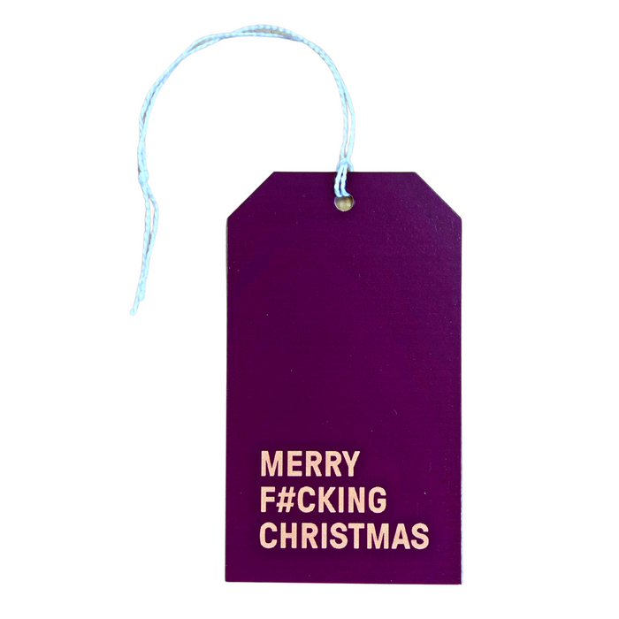 Merry F#cking Christmas Gift Tag in Claret - Gift Tags - Innove - INNOVE
