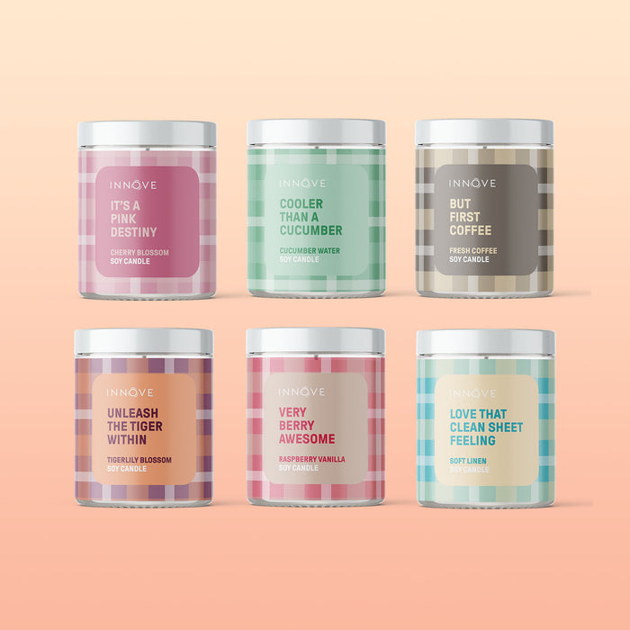 Raspberry Vanilla Soy Candle | Very Berry Awesome - Tartan Soy Candles - Innove - INNOVE
