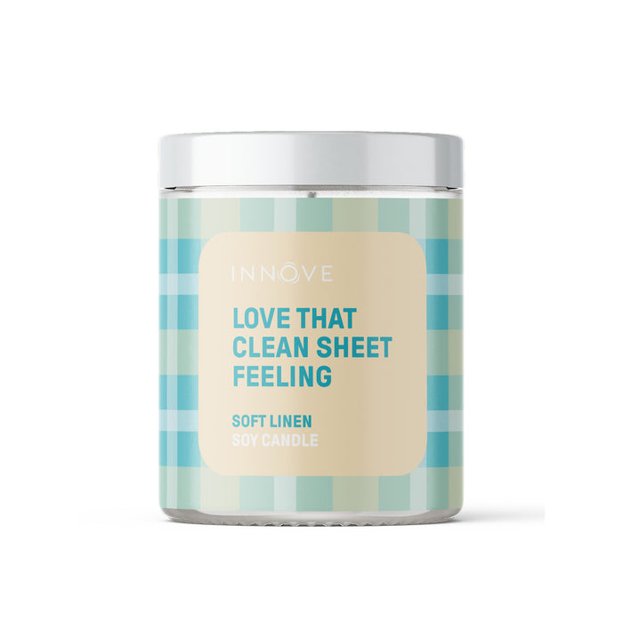 Soft Linen Soy Candle | Love That Clean Sheet Feeling - Tartan Soy Candles - Innove - INNOVE