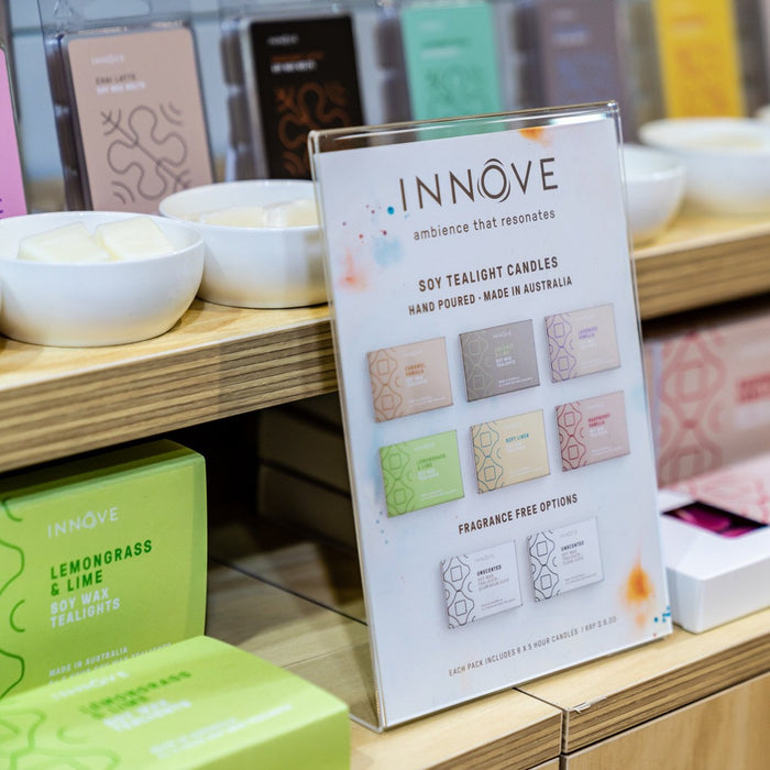 Lemongrass and Lime Soy Tealight Candles - Soy Wax Tealights - Innove - INNOVE
