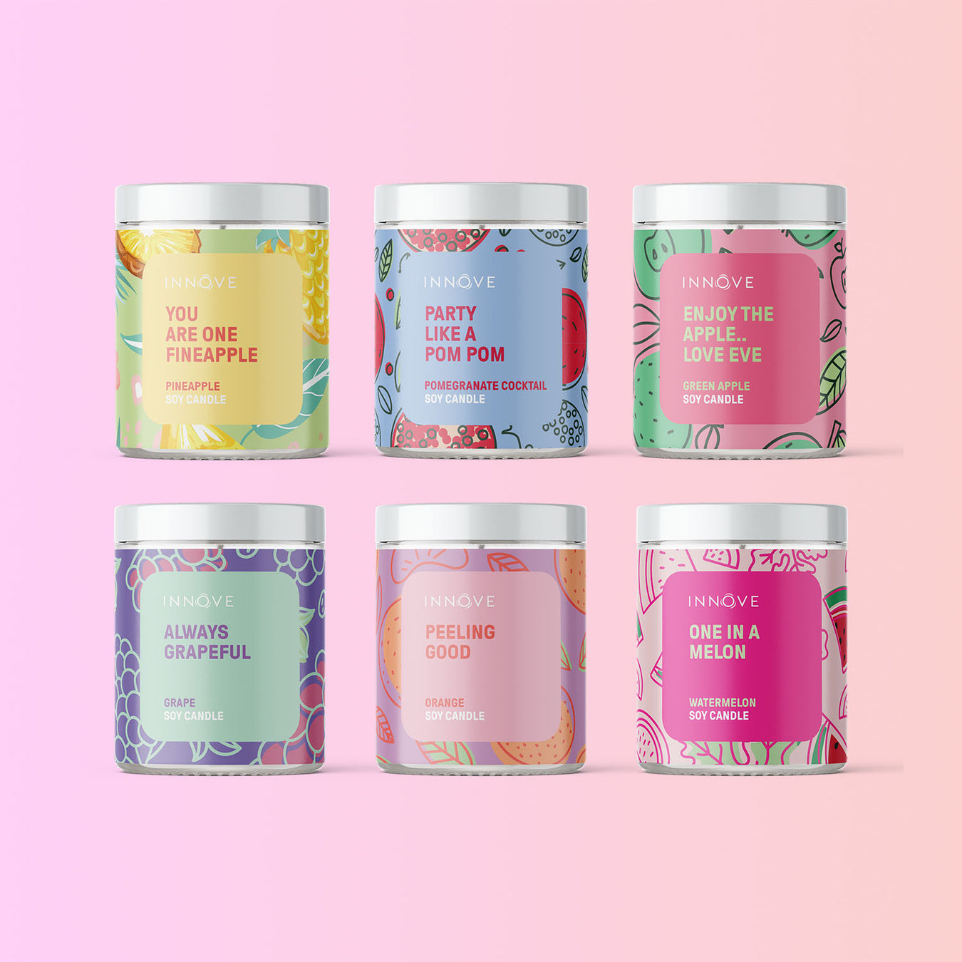 Fruit Pattern Label Soy Candles