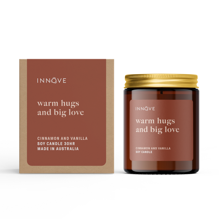 Warm Hugs and Big Love Candle - Cinnamon and Vanilla Fragrance