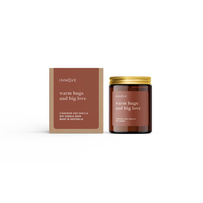 Warm Hugs and Big Love Candle - Cinnamon and Vanilla Fragrance