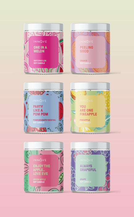 Pomegranate Cocktail Soy Candle | Party Like A Pom Pom - Fruity Soy Candles - Innove - INNOVE