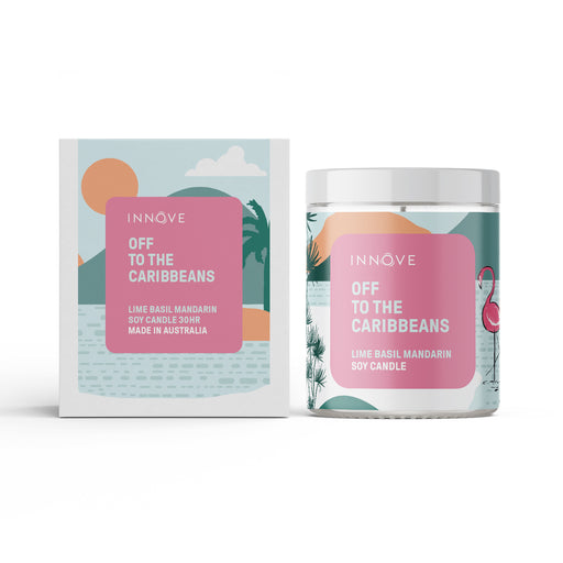 Lime Basil Mandarin Soy Candle | Off To The Caribbeans - Beach Soy Candles - Innove - INNOVE