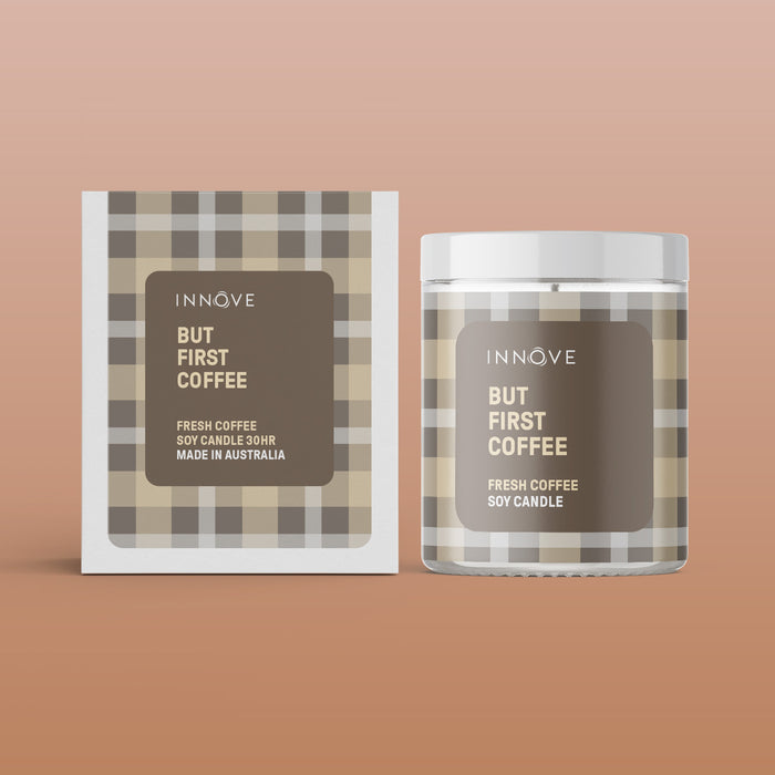 Fresh Coffee Soy Candle | But First Coffee - Tartan Soy Candles - Innove - INNOVE
