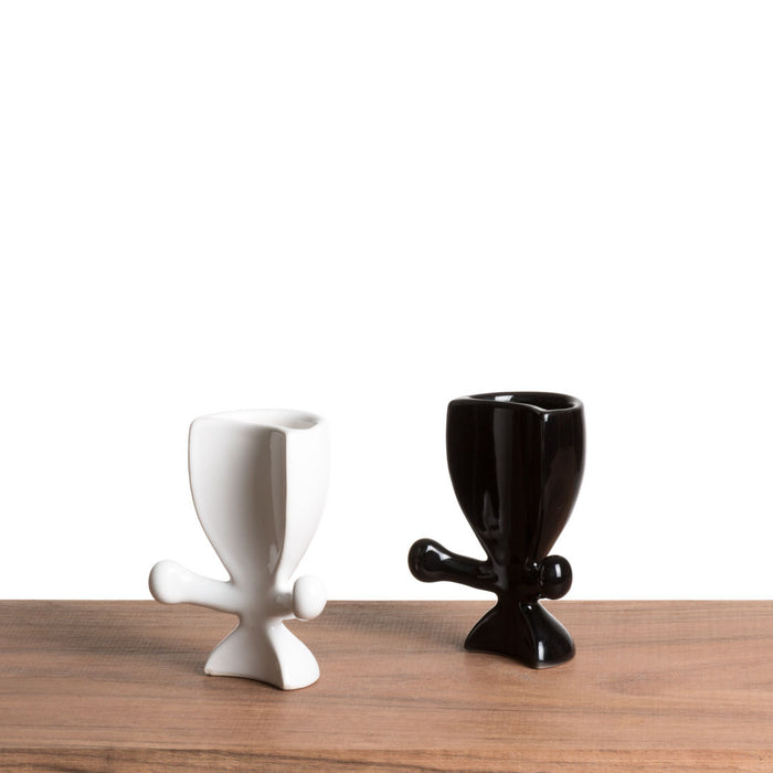 Ashurito Hug Me Pots | Shot Glass Black and White Set of 2 - Pots & Planters - Estudio Floga - INNOVE