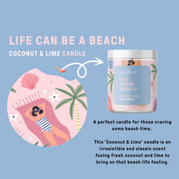 Coconut and Lime Soy Candle | Life Can Be A Beach - Beach Soy Candles - Innove - INNOVE