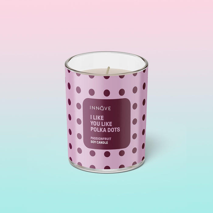 Passionfruit Soy Candle | I Like You Like Polka Dots - Valentines Candles - Innove - INNOVE