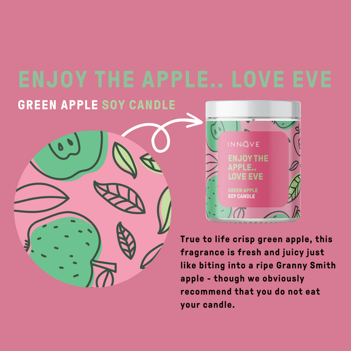 Green Apple Soy Candle | Enjoy The Apple.. Love Eve - Fruity Soy Candles - Innove - INNOVE